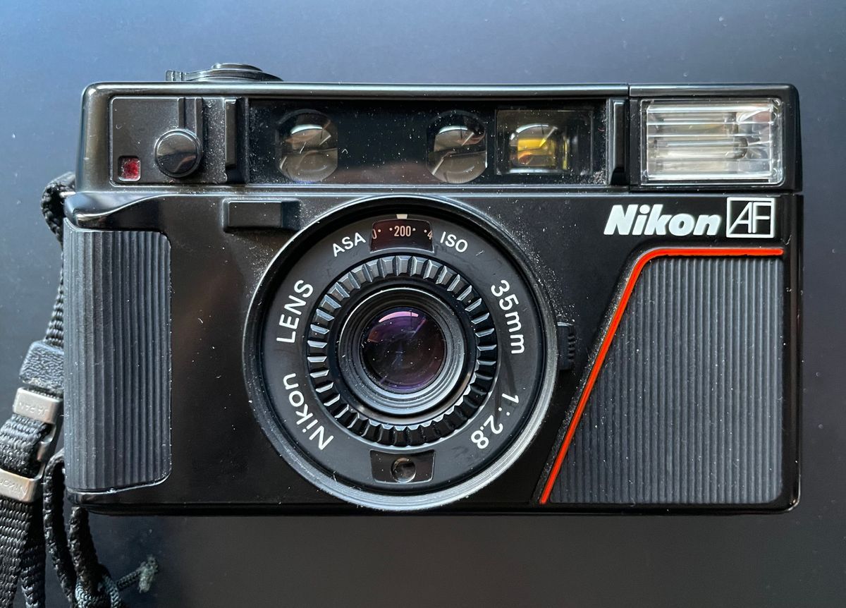 My Nikon L35AF 35mm point and shoot camera.